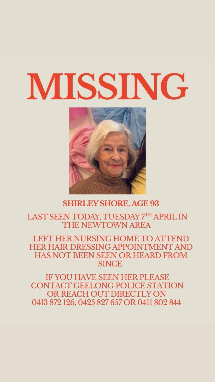 Shirley Shore Geelong, VIC Missing